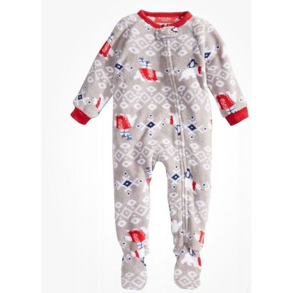 Family Pajamas Matching Baby Polar Bear‎ Footed Pajamas Size 24 months